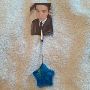 Star Arcylic Photo Clip Display Blue Shimmer 5" Tall New